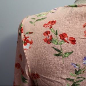 Floral wrap mid length dress